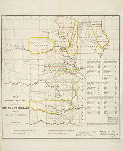 Map of Indian territories, 1836