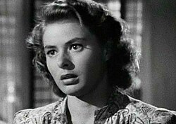 Bergman as Ilsa Lund in Casablanca, her most famous role.