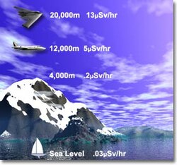 Radiation levels by altitude] on Earth.