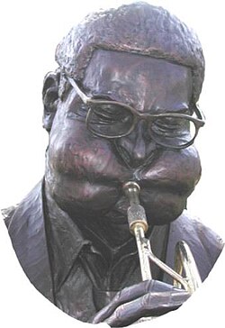 Statue of Gillespie, by Ed Dwight, in his hometown of Cheraw, South Carolina