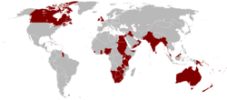 Map showing the British Empire in 1921
