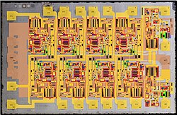 Annotated die photo of a Fairchild chip