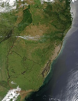 An enlargeable satellite image of Uruguay