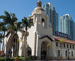 Santa Fe Depot is served by Amtrak California and Coaster trains.