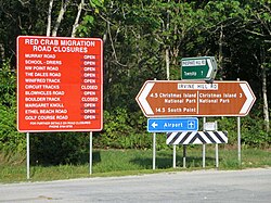Transportation routes in Christmas Island are periodically affected due to road closures to protect the island's crab migration