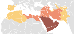 Expansion of the caliphate, 622–750 CE: Muhammad, 622–632 CE Rashidun caliphate, 632–661 CE Umayyad caliphate, 661–750 CE