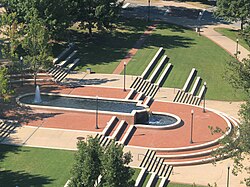 The Fountain in front of the Dining Halls.