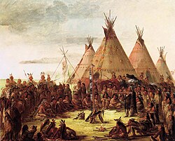 Tipis painted by George Catlin, c. 1830