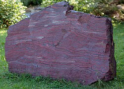 Banded iron rock, estimated at being 2.1 billion years old