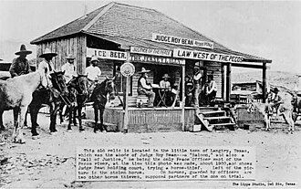 The Jersey Lilly, Judge Roy Bean's saloon in Langtry, Texas, c. 1900