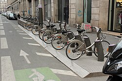 The Vélib' in Paris, France, is the largest bikesharing system outside China.