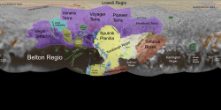 Formally and informally named geographic features on Pluto