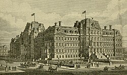 The Eisenhower Executive Office Building, built between 1871 and 1888, was the world's largest office building until 1943, when it was surpassed by The Pentagon.