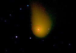 C/2006 W3 (Christensen) emitting carbon gas (IR image)