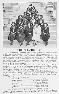 Delta Pyramid Club Beta chapter, 1922