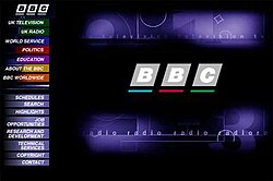 BBC website as it appeared in 1997
