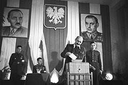 A picture from the 1952 elections of the supreme state organ of power of the Polish People's Republic.