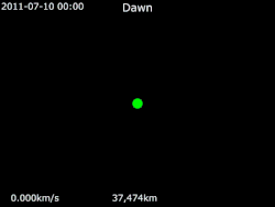 Animation of Dawn's trajectory around 4 Vesta from 15 July 2011 to 10 September 2012 Dawn · 4 Vesta