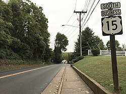 View south along US 15 Bus. in Warrenton