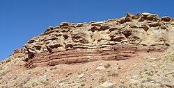 Middle Triassic marginal marine siltstone and sandstone facies exposed in southern Utah