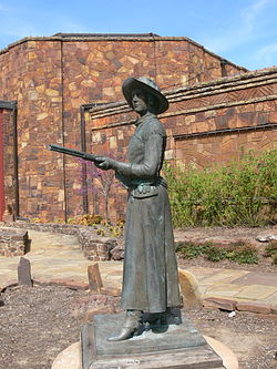 Statue of Belle Starr at Woolaroc in Oklahoma
