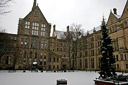 The Old Quadrangle at the University of Manchester's main campus on Oxford Road
