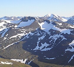Two cirques with semi-permanent snowpatches near Abisko National Park, Sweden