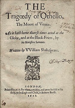 Title page of the first quarto (1622)