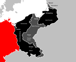 Territory lost after World War I Territory lost after World War II Present-day Germany