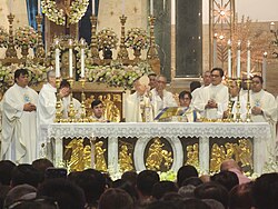 Mass at Manila Cathedral, dedicated to the Immaculate Conception, in Manila, Philippines, on 8 December 2023