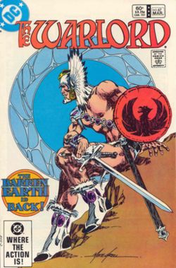 The cover of The Warlord #67 (March 1983). Art by Mike Grell.
