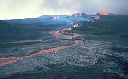 Effusive eruption of basaltic ʻaʻā lava at Mauna Loa in 1984