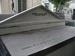 Grave of Jobim in the Saint John the Baptist Cemetery, Rio de Janeiro