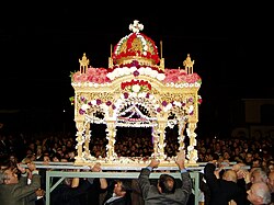 The Epitaphios mounted upon return of procession, at an Orthodox Church in Adelaide, Australia