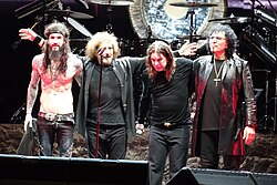 Black Sabbath live in Brazil, 2013 (left to right: Tommy Clufetos, Butler, Osbourne, Iommi)