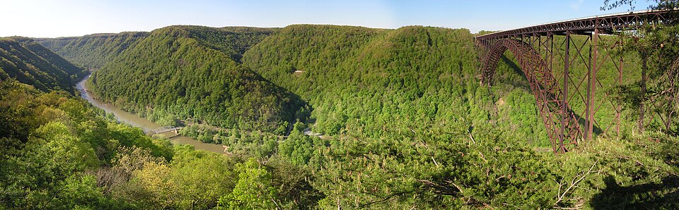 The New River Gorge and Bridge near Fayetteville, West Virginia