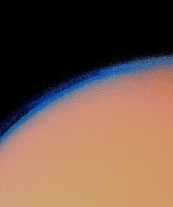 Voyager 1 view of haze on Titan's limb (1980)