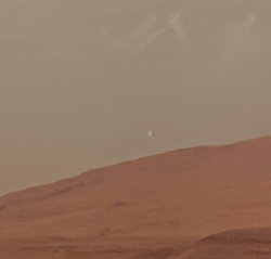 Phobos over Mars captured by the Curiosity rover