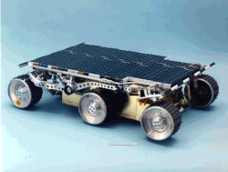 Mars rover Sojourner in cruise configuration