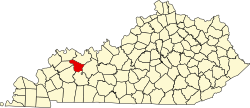 Location of McLean County, Kentucky