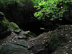 An entrance of the Torhola Cave in Lohja (Finland)