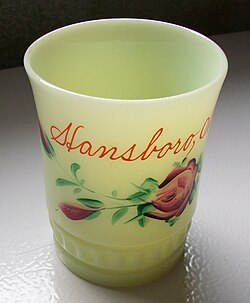 Heisey Uranium Milk Glass made in Newark