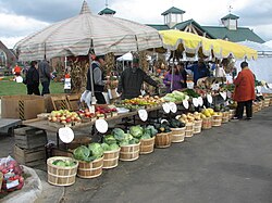An autumn farmers' market in Farmington, Michigan