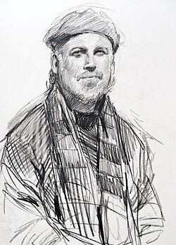 A pencil drawing of Carrasco done at Montmartre, Paris, by Gabor Gozon.