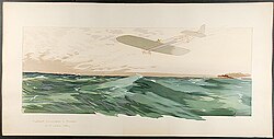 Blériot crossing the Channel on 25 July 1909