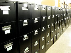 File cabinets contain more than a million clippings at LPA