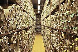 Rolls recording UK Acts of Parliament held in the Parliamentary Archives, Palace of Westminster, London