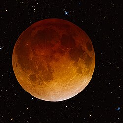 Composite image of the April 2014 total lunar eclipse from Charleston, West Virginia, United States.