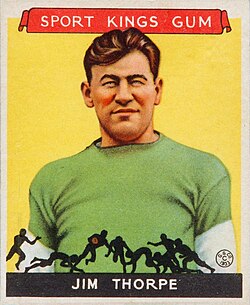Jim Thorpe on a 1933 Goudey card