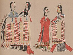 Cheyenne courting scenes, by Big Back, before 1882